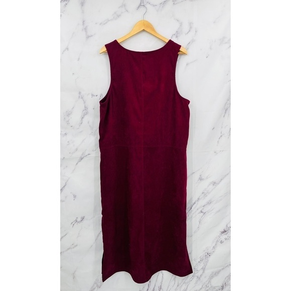 White Stag Vintage Velour Overall Dress Burgundy - Picture 3 of 3
